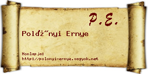 Polónyi Ernye névjegykártya